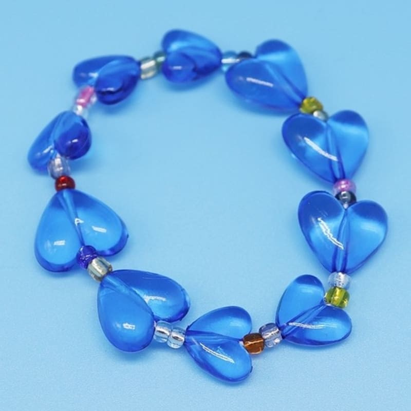 BONBEAU Fancy heart line beads Bracelet Colored heart ball bead bracelet 6 colors