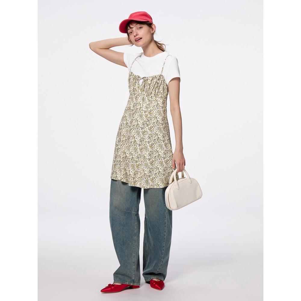 

GU by Uniqlo Платье-комбинезон с цветочным принтом+x 09 BLACK/XS