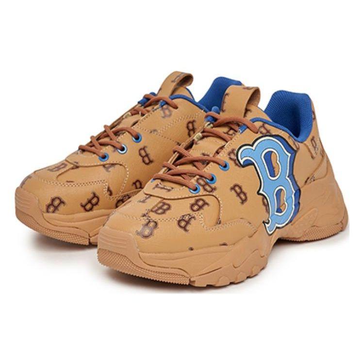 MLB Big Ball Chunky Monotive Boston Red Synthetic Leather Retro Casual Shock Absorption Non-Slip Wear-Resistant Low-Top Dad Shoes 3ASHMNP3N-43BRN