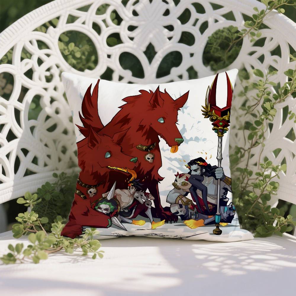 Hades Pet Cute Dog Kerberos Pillow Case Anti-dustmite Pillowcase Invisible Zipper Silky Short Plush Sofa Cushion Cover