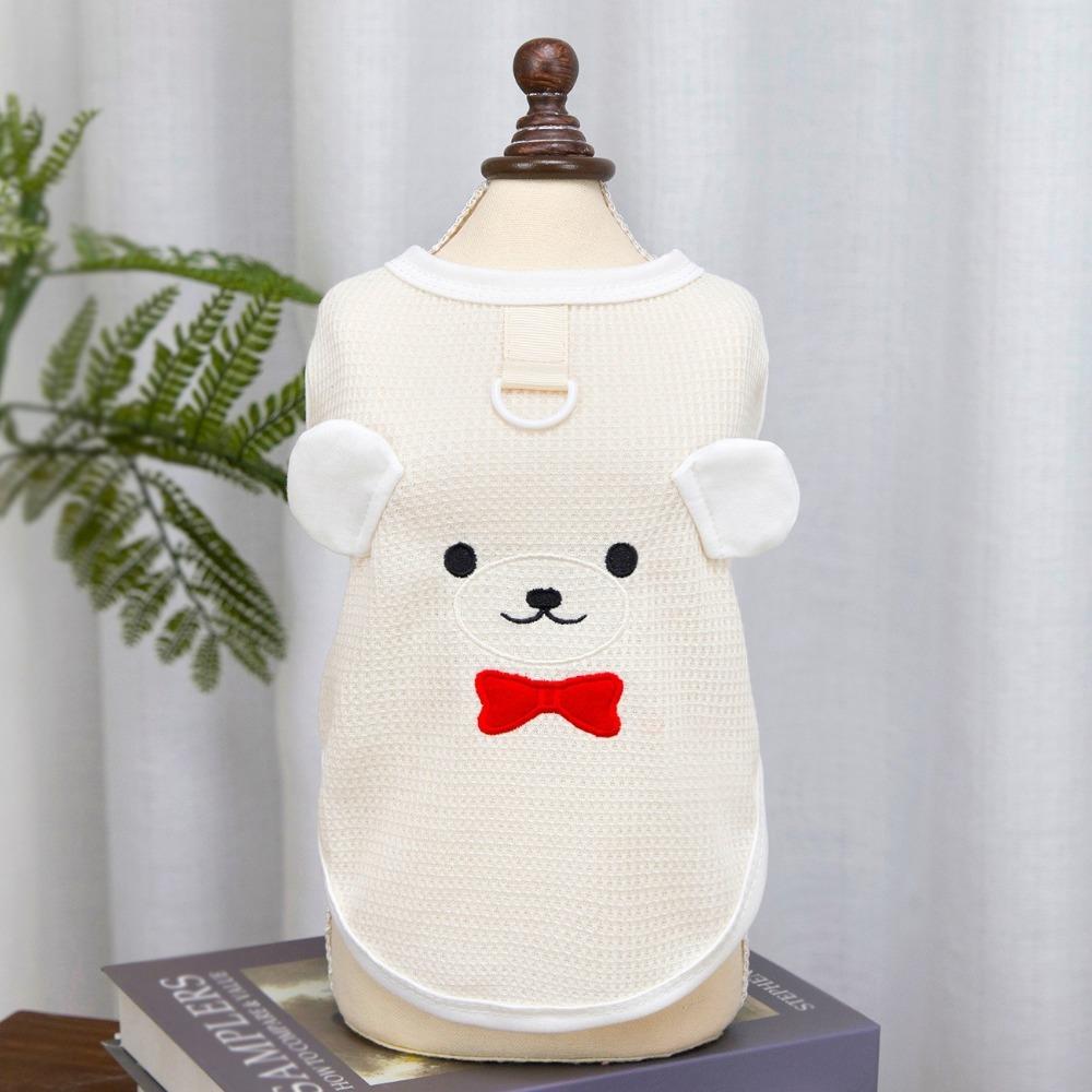 

Cartoon Print Dogs Short Sleeve Breathable Mesh Pet T-shirt Cute Style Pet Costume Daily Use S бежевый