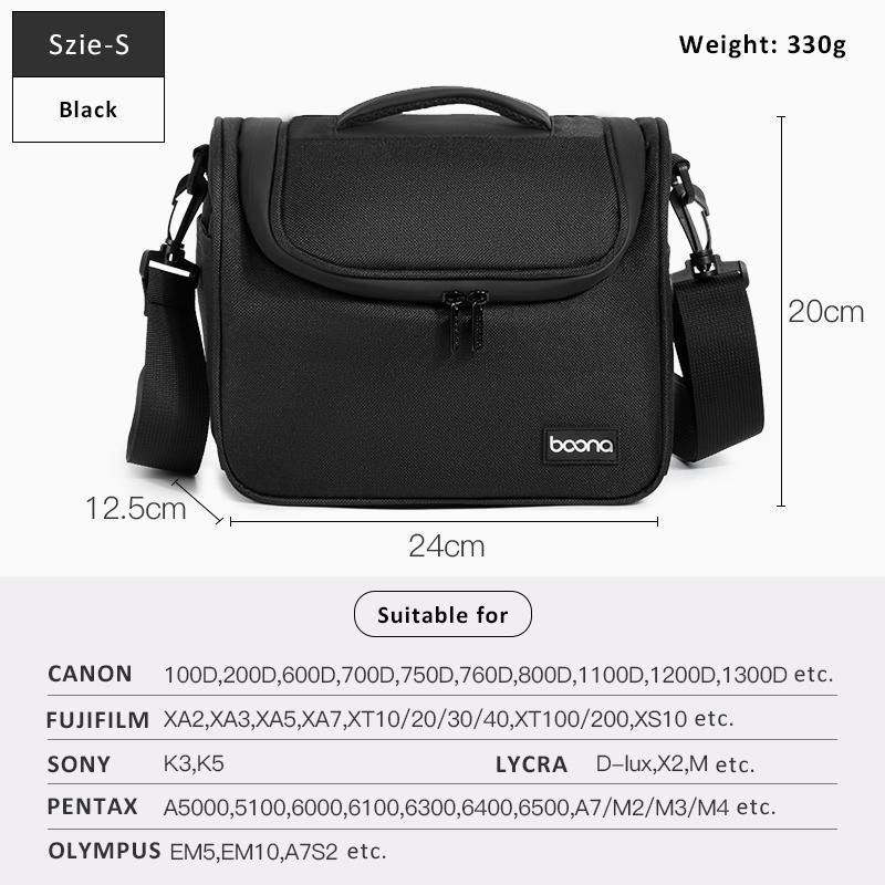Digital SLR Shoulder Bags Waterproof Camera Bag Lens Photography Bag for Canon Nikon Sony Micro Single Camera Sleeve Black-S