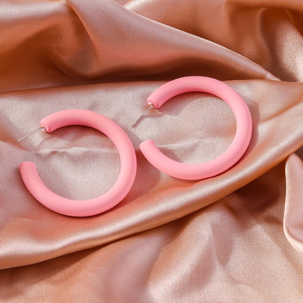 Orecchini a Cerchio Rotondi Carini Color Caramella 3,8 cm per Donne Ragazze Semplici Orecchini Geometrici Gioielli per Feste Vacanze Regali
