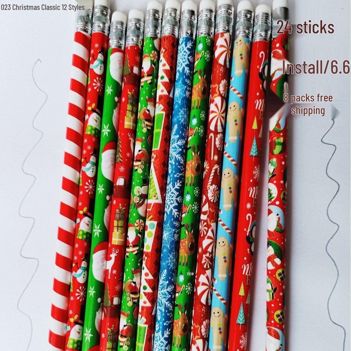 

Christmas Old Man Cartoon Pencil - Cute 2B Student White Christmas Tree Design 2H