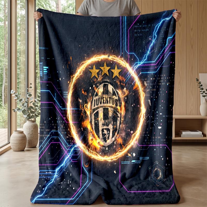 Juventus FC Theme blanket Soft Flannel Blanket Plush Throw Blanket Cozy Sofa Bed Blanket for Home Decor