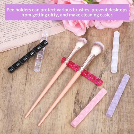 6Pcs Nail Brush Holder with 5 Slots Multi-functional Makeup Brush Organizer Manicure Art Tools Painting Pens Storage Rack Stand