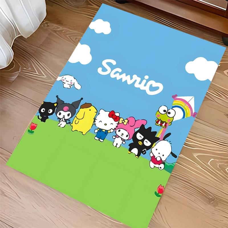 1pc Sanrio1 Print Area Rug - Soft, Washable Non-Slip Indoor Mat for Office Chairs, Living Room, Home Office Decorative Rug