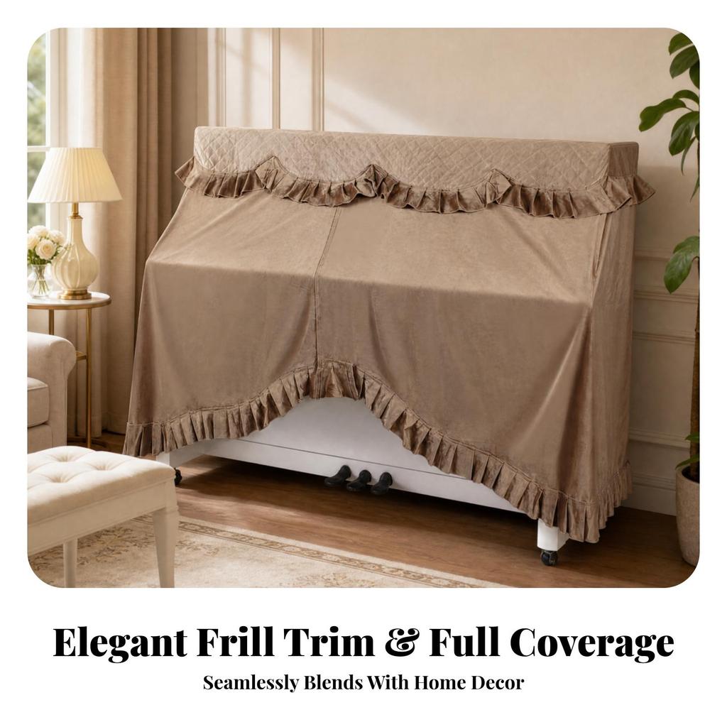 Velvet Piano Cover Dust-Shield for Home Music Rooms, Living Rooms