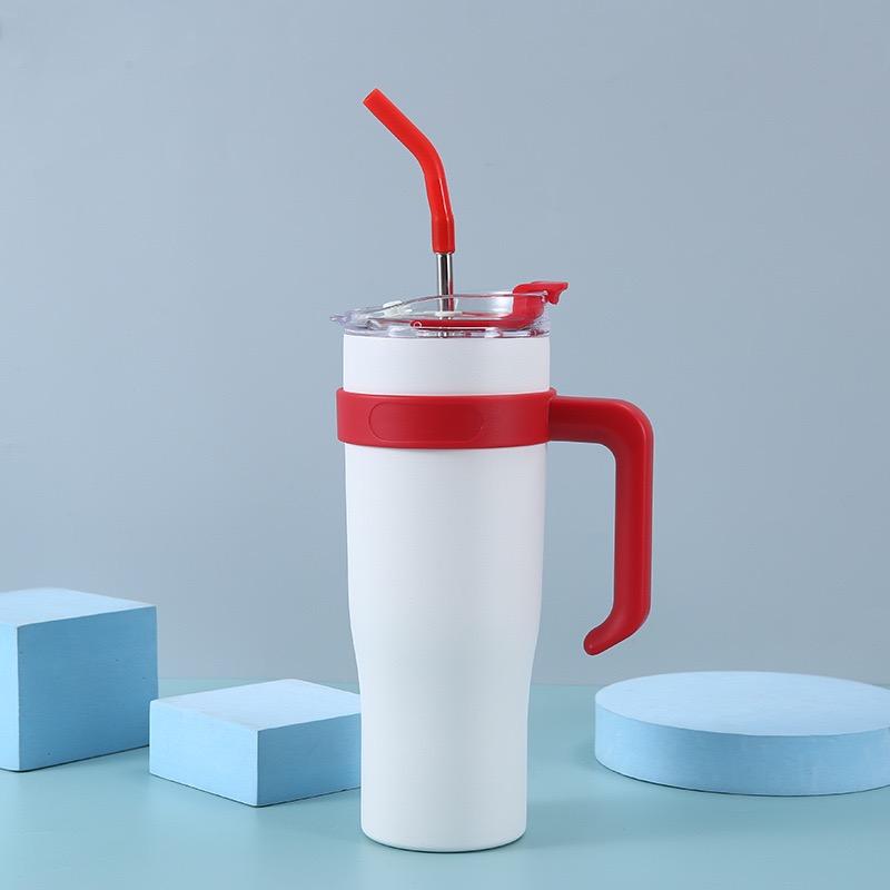 

40oz Mug Tumbler Equipped With Handle Insulated Bottles Equipped With Lids Straw Stainless Steel Coffee Tumbler Termos Cup for Tr Practical Use 1200ml