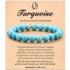 Armband aus Naturstein, elastisches Perlenarmband, 8 mm blauer Türkis-Achat, handgeknüpftes Rosenquarz-Amethyst-Armband