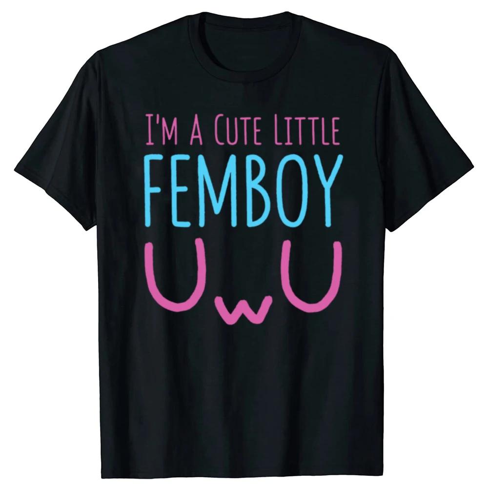 Cute Little Femboy Graphic Tee Cotton Crew Neck Short Sleeve TShirt Unisex Casual Unisex S