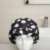 Polka Dots Double-layer Bath Cap Elastic Printed Bonnet Practical Shampoo Hat  Bathroom