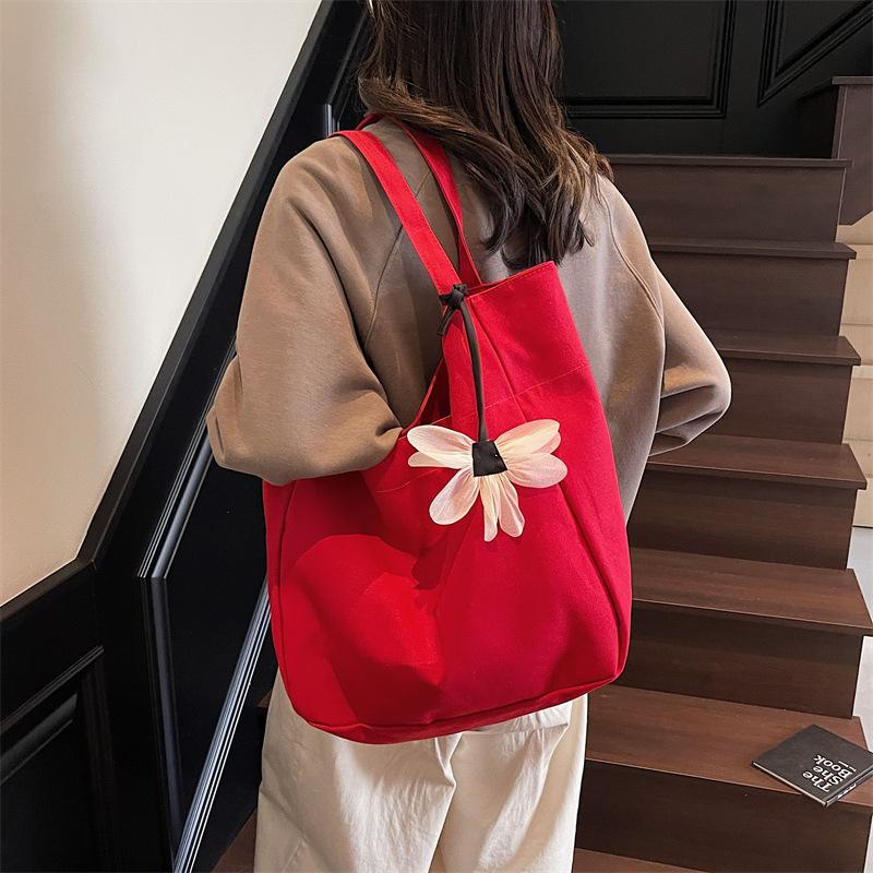 2025 Spring New Korean Version Casual Simple Large Capacity Tote Bag Light Commuting Lazy Wind Shoulder Women's Bag