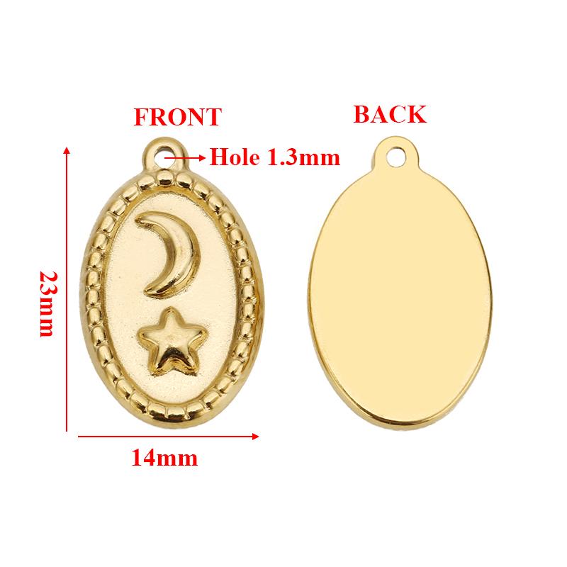 5pcs Stainless Steel Heart Charms Star Moon Pendants for DIY Women Fashion Jewelry Sweater Chains Necklaces Findings Supplies