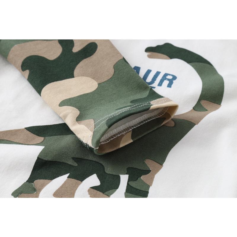 YUBAOBEI Srping algodão dos desenhos animados dinossauro meninos manga longa camiseta casual moda o-pescoço outono crianças roupas melhor esporte crianças topo