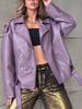 New women's PU leather jacket autumn and winter retro cycling motorcycle suit BF style women's leather jacket