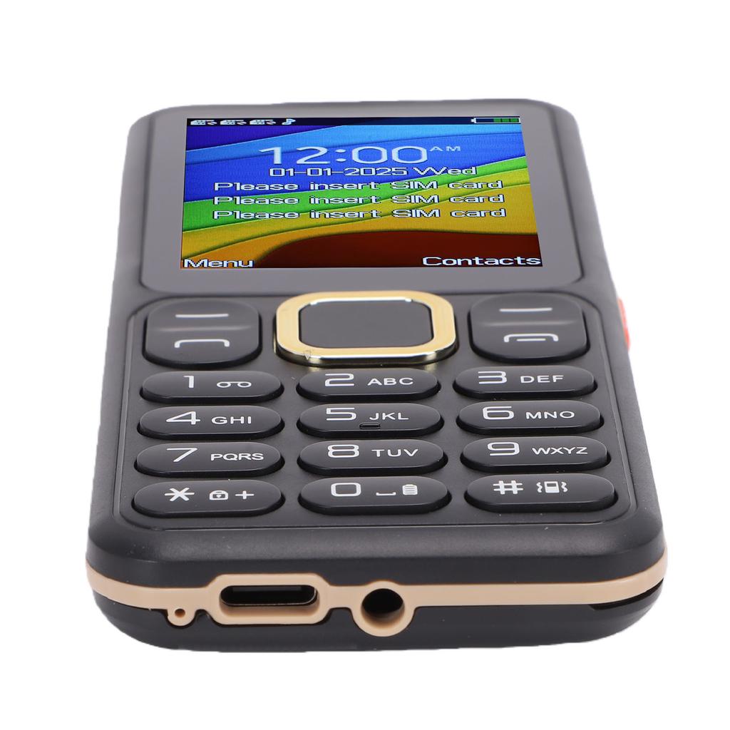 2G Unlocked Phone Triple SIM Big Buttons 2.4 Inch Screen Mobile Phone with SOS MP3 Call SMS Bluetooth FM Function