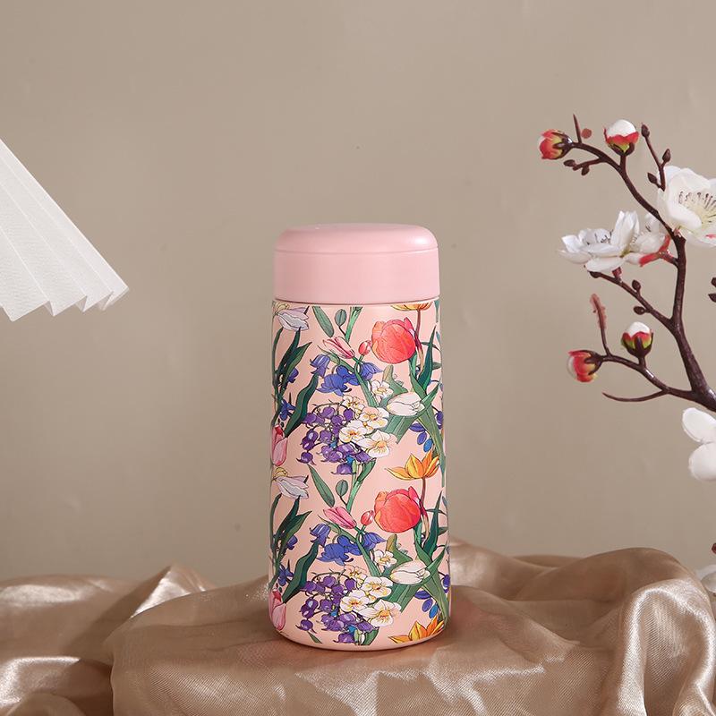 240ML Female Office Worker Pocket Cup Rope Car Accompanying Cup Mini Portable Stainless Steel Thermal Insulation Water Cup Gift