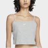 Nike Sportswear Essential 1 Logo Solid Color Crop Tank Top Women Tops Gray DM6738-063