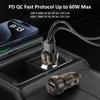 Transparent Mini Car Charger for Samsung: Dual Port Super Fast PD+QC Mobile Phone Flash Charging