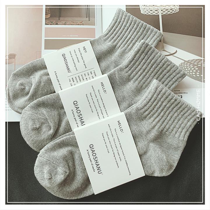 

Male Spring and Summer All Match Pure Color Sports Short Tube Socks 1 pair сірий колір