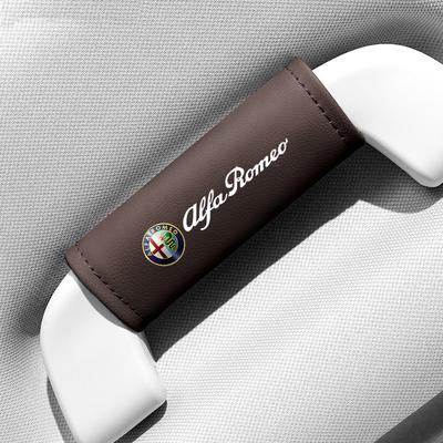 For Giulia Stelvio Giulietta 156 159 147 Mito Leather Car Roof Armrest Pull Cover Handle Gloves Protection Accessorie
