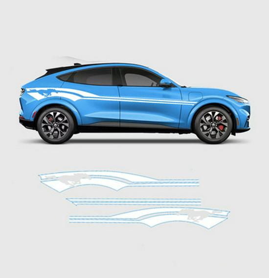 Kompatybilny Ford Mustang Mach-E Pełny Wrap Samochodowy z Naklejką Wyścigową