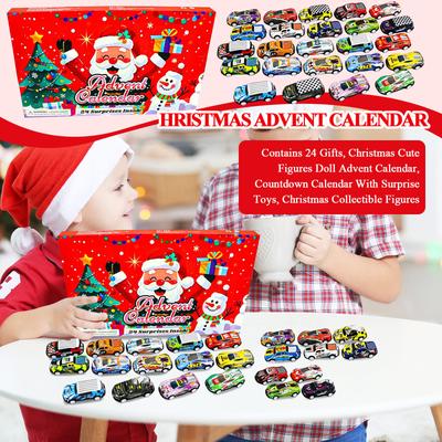 Christmas Advent Calendar 24 Days Trendy Blind Box Toys Children's Toy Metal Cars Set Toys for Boys Kids Xmas Toy New Year Gifts