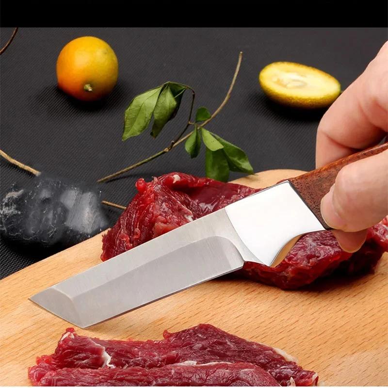 Cleaver Meat Fruit Fish Boning Knife Stainless Steel Blade Slicing Kitchen Knives Wood Handle Chef Barbecue Cooking Cleaver