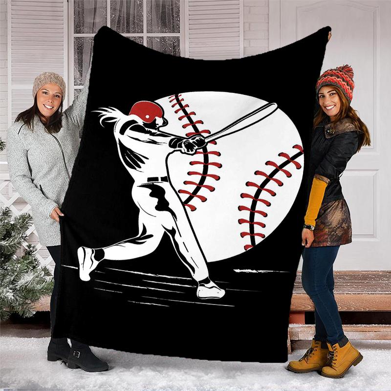 Baseball Theme Printed Blanket - Perfect for Couch, Bed, Travel & Outdoor Use | Machine Washable, Cozy & Durable.