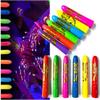 12pcs Noctilucent Human Body Painting Crayon Makeup Pigment For Halloween Costume Parties