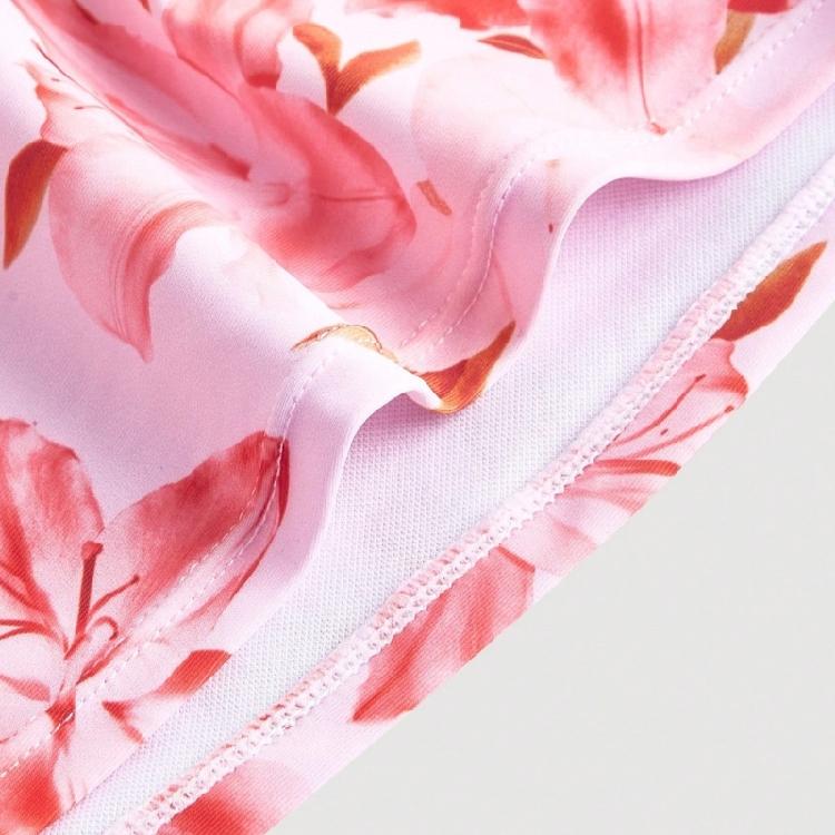 Fashionable Halterneck Style Tankini With Colorful Flower Pattern Ideal For Vacation Wear Top With Matching Bottoms