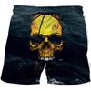 Horror Skeleton Dark Skull Ghost Boxing Shorts Pants 3D Print Fighting Training Unisex Men Women Quick Dry Fitness Gym Sport Workout Casual Streetwear