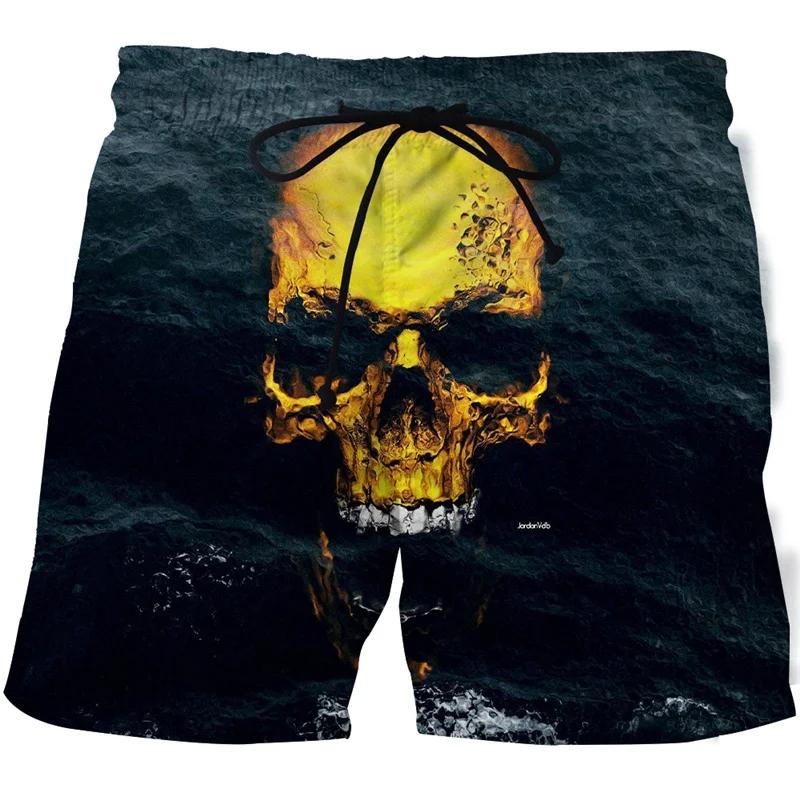 Horror Skeleton Dark Skull Ghost Boxing Shorts Pants 3D Print Fighting Training Unisex Men Women Quick Dry Fitness Gym Sport Workout Casual Streetwear