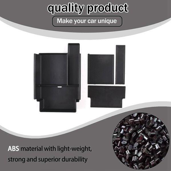 

Black ABS Armrest Storage Box for Car Interior, Compatible with Ri None