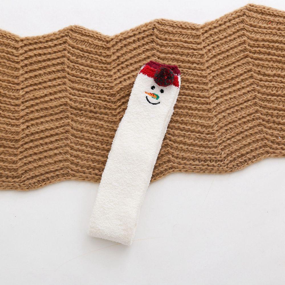 Claus Stripe Women Elk Snowman Bow Ladies Hosiery Christmas Stockings Floor Socks Cotton Calf Socks