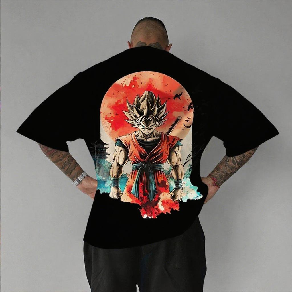 Dragon Ball Anime Men's Short Sleeved T-shirt 2026 Summer Y2k Street Dress Pattern Pure Cotton T-shirt Fitness Sports Top