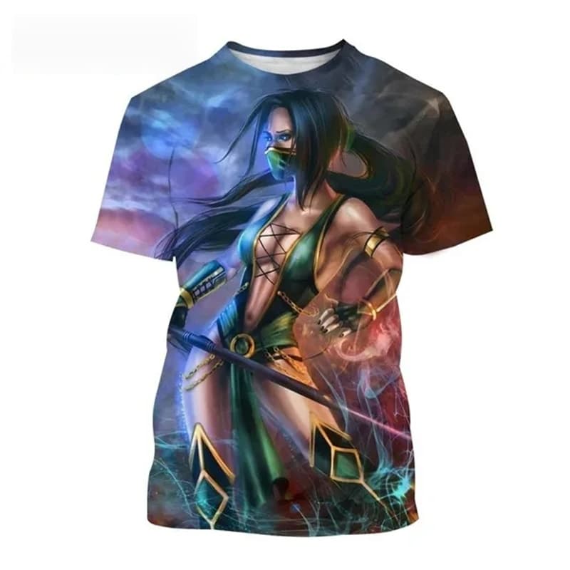 Camiseta de verano con estampado 3D del juego Mortal Kombat, superventas, manga corta, estilo callejero, informal, para hombre