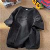 250G heavy steel stamp T-shirt men's and women's spring and summer trendy brand ice silk cool short-sleeved high street ruffian handsome casual couple