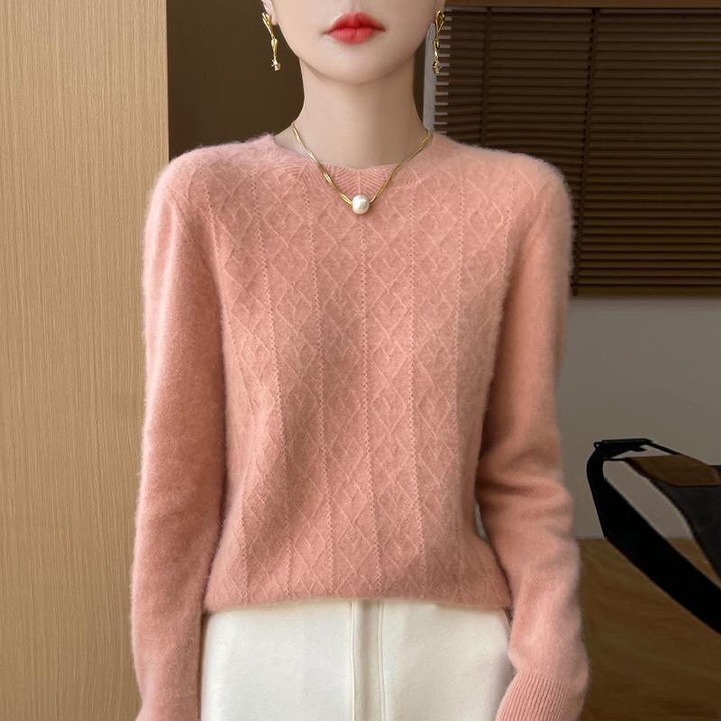 Women's Autumn O-neck Knitwear Cashmere Pullover Winter Long Sleeve Solid Comfortable Top
