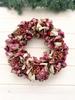 Ribbon Wreath Not Too Sweet Red Christmas Present Gift Ornament Artificial Flower Interior Diameter 30cm Red Lulu's Wreath Lulu's-1581