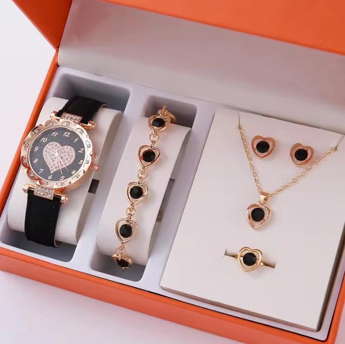 

New Popular Women S Bracelet Watch Fashionable And Simple Butterfly Five-Piece Watch Set Watch bulk price