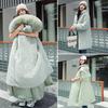 Women's Korean Style 3-in-1 Reversible Long Cotton Parka with Removable Liner and Slimming Waist