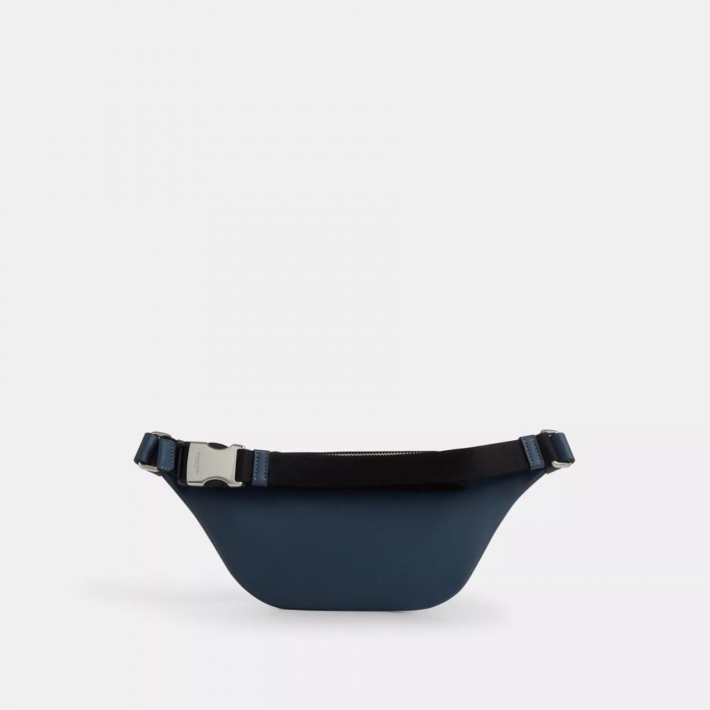 Coach Warren MIni Belt Bag In Signature Denim Silver Denim