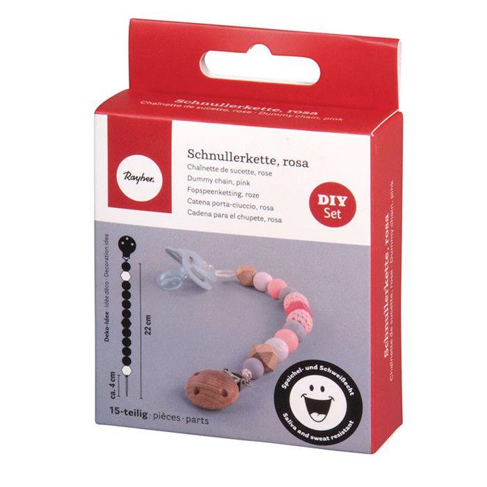 Kit: Pacifier Chain, Pink, 15 Pieces, box-LS