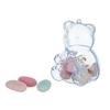 Set of 12 Bear Shaped Sweets Containers Clear Plastic Candy Storage Boxes with Lid Transparent Jewelry Packaging Case