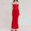 Ladies Summer Temperament With Breast Fish Sexy Slim Fishtail Fishtail Skirt Long Solid Color Dress