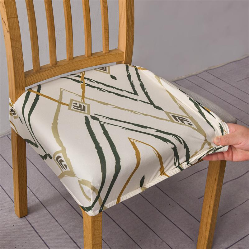 Flowers Printed Dining Chair Seat Cover Stretch Spandex Chair Covers Elastic Chair Slipcovers for Home Banquet Office Hotel