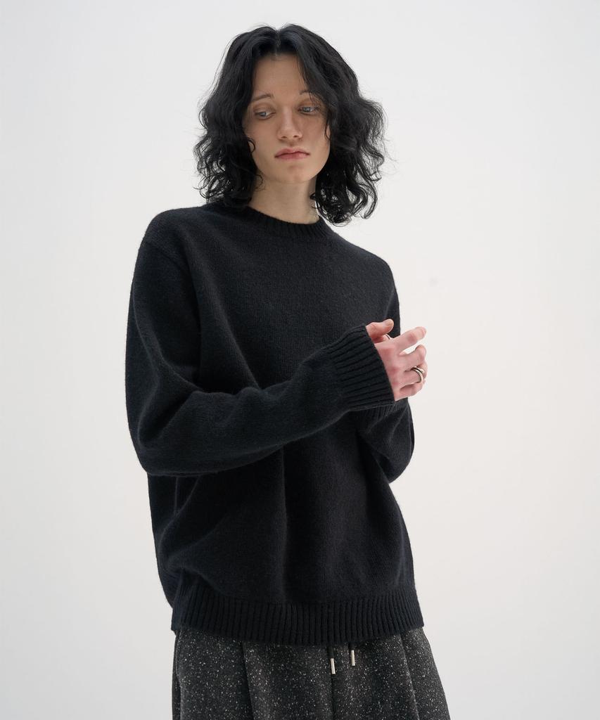 TRIP LE SENS [100% Wool] Pure Light Round Knit_Black