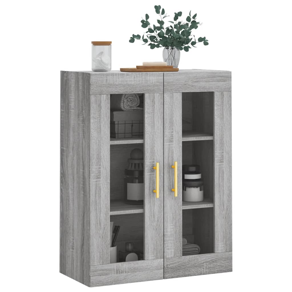 Wall Mounted Cabinet Grey Sonoma 69.5 x 34 x 90 cm